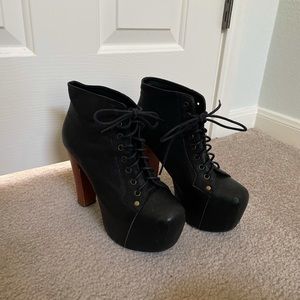 Jeffrey Campbell black leather lita